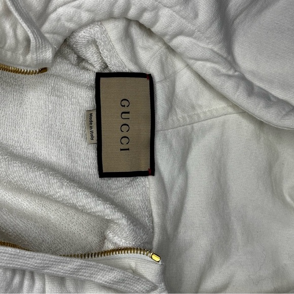 Gucci Web Accent thick White Hoodie Men’s Small - Picture 8 of 14